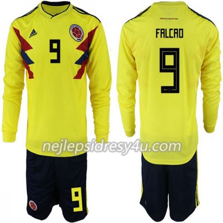 Fotbalový Dres Kolumbie Falcao 9 Dětské Domácí MS 2018 Dlouhý Rukáv